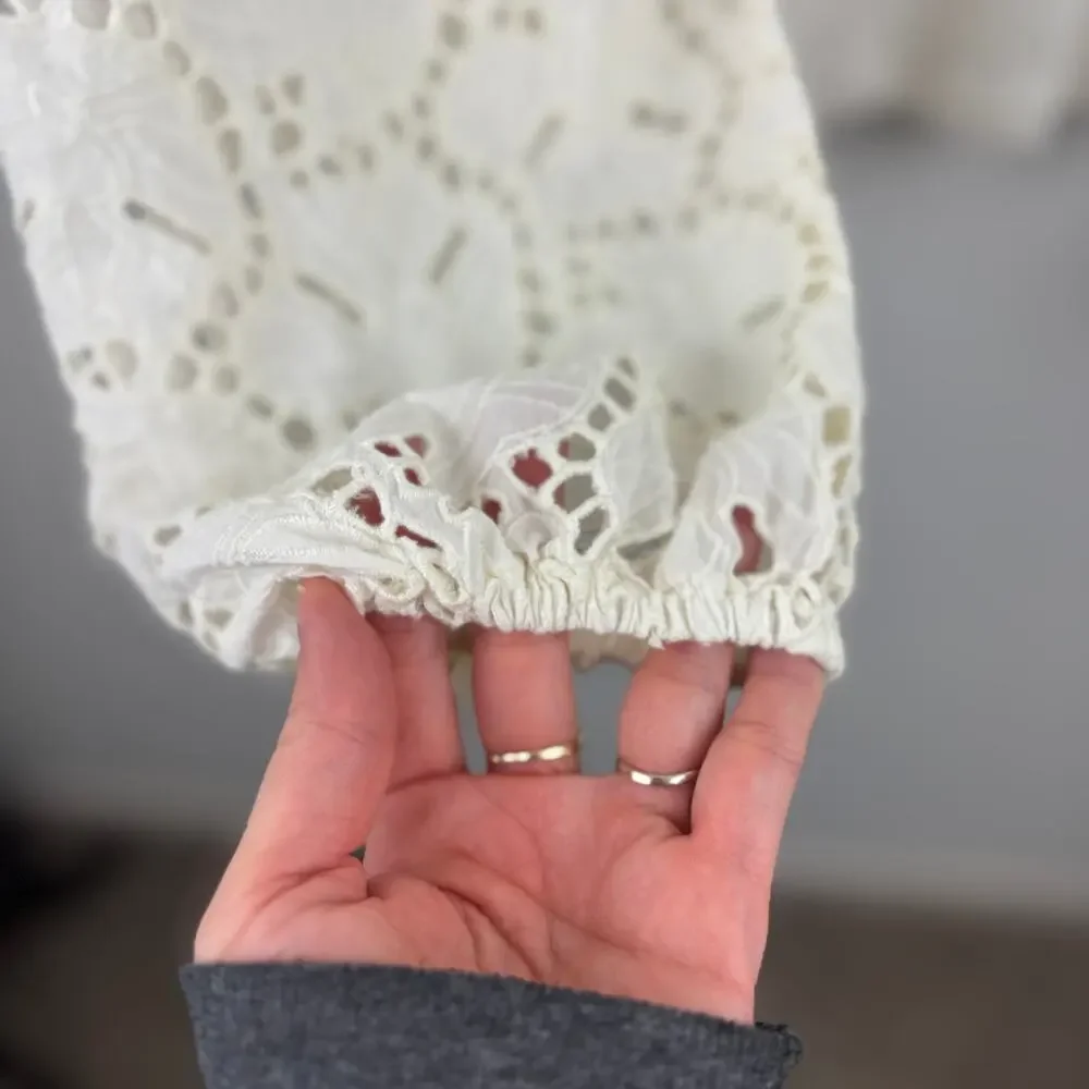 J. Crew Ribbed Tee with Eyelet Sleeves